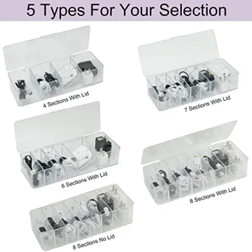 Electronics Cable Organizer 8 Sections Clear Acrylic Storage Bin