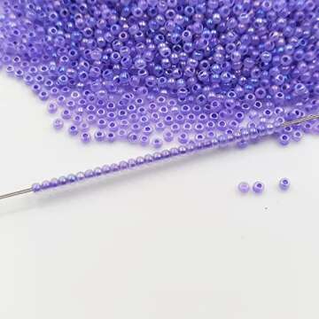 INSPIRELLE Size Almost Uniform 120 Gram 12/0 (2mm) Glass Round Seed Beads for Craft Jewelry Making, 24 Translucent AB Colors