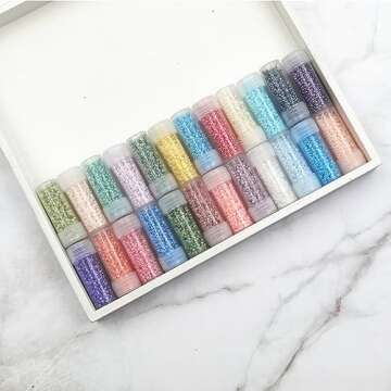 INSPIRELLE Size Almost Uniform 120 Gram 12/0 (2mm) Glass Round Seed Beads for Craft Jewelry Making, 24 Translucent AB Colors