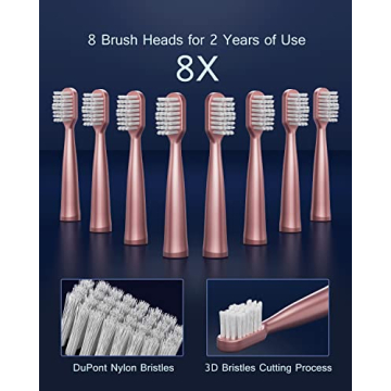 AJELU Sonic Electric Toothbrush with 8 Brush Heads