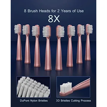 AJELU Sonic Electric Toothbrush with 8 Brush Heads