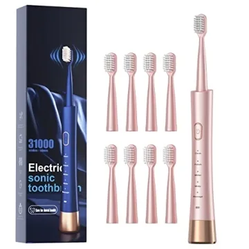AJELU Sonic Electric Toothbrush with 8 Brush Heads