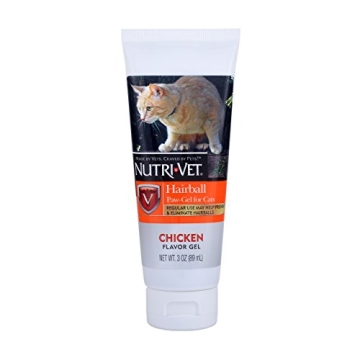 Nutri-Vet Hairball Relief Gel| Cat Support Gel | Tasty Chicken Flavor | 3 Ounce Tube