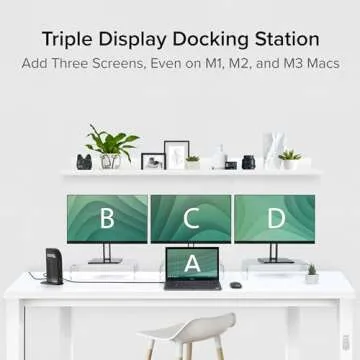 Plugable 13-in-1 USB-C Triple Monitor Docking Station, 100W Laptop Charging, DisplayLink Docking Station for Mac (Driver Req), Windows, Chrome (3 HDMI, 1 USB-C with 20W Charging, 4 USB, Ethernet, SD)