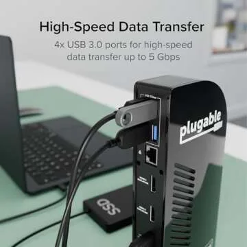 Plugable 13-in-1 USB-C Triple Monitor Docking Station, 100W Laptop Charging, DisplayLink Docking Station for Mac (Driver Req), Windows, Chrome (3 HDMI, 1 USB-C with 20W Charging, 4 USB, Ethernet, SD)
