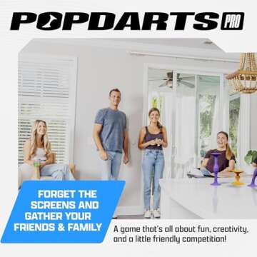 Popdarts Pro Pack Game Set (Purple and Yellow) - Indoor, Outdoor Suction Cup Throwing Game - Competition with a POP