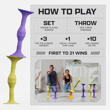 Popdarts Pro Pack Game Set (Purple and Yellow) - Indoor, Outdoor Suction Cup Throwing Game - Competition with a POP
