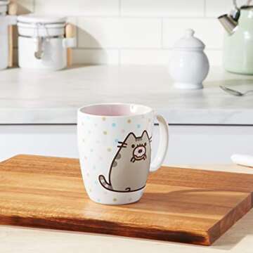 Pusheen Donut Mug, Cute 12 oz. Coffee Mug