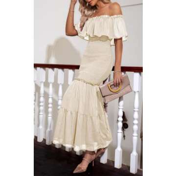 Elegant Maternity Off The Shoulder Dress by BerryGo