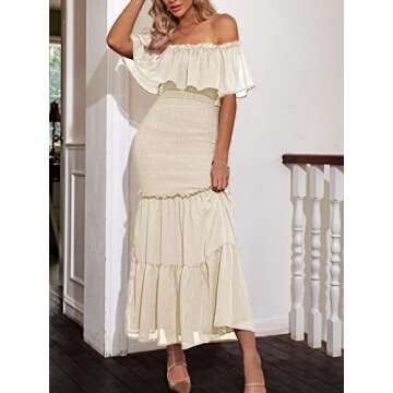 Elegant Maternity Off The Shoulder Dress by BerryGo