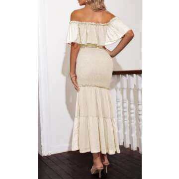 Elegant Maternity Off The Shoulder Dress by BerryGo