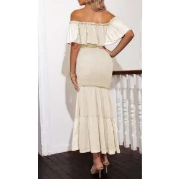Elegant Maternity Off The Shoulder Dress by BerryGo