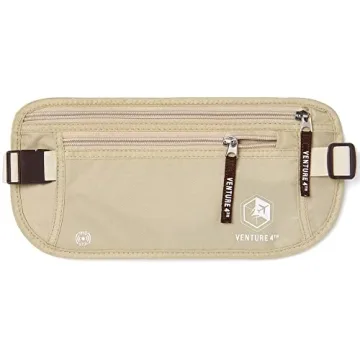 VENTURE 4TH Undercover Money Belts - Travel Ready & Discreet (Beige)