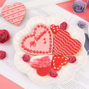 Heart Cookie Cutter Set - 5 Piece - 4.57" 3.86" 2.95" 1.97” 1.38" - Love Shaped Cookies Fondant Biscuit Molds for Valentines Day Holiday Birthday Party - Stainless Steel