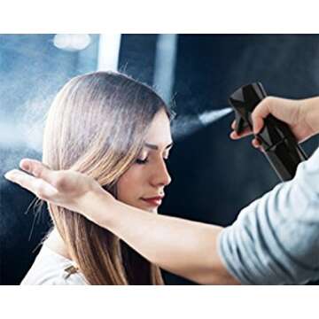 Simliving Hair Water Bottle Spray Mister - 10oz Continuous Pressurized 360 Misting Stylist Sprayers for Barber (10oz Black)