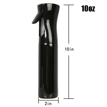 Simliving Hair Water Bottle Spray Mister - 10oz Continuous Pressurized 360 Misting Stylist Sprayers for Barber (10oz Black)