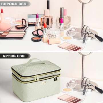 BAFAMYE Travel Makeup Bag: Large, Organized & Stylish