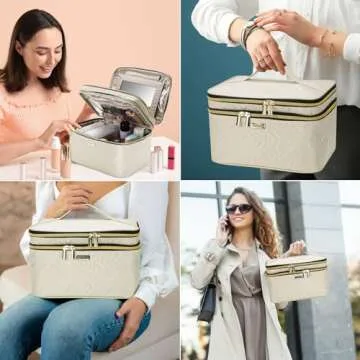 BAFAMYE Travel Makeup Bag: Large, Organized & Stylish