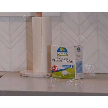 If You Care Dishwasher Tablets 40 Count - Powerful, Plant Based, Concentrated, Biodegradable, Natural Dish Cleaner Detergent, Dishwashing Soap Tabs