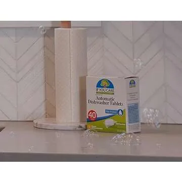 If You Care Dishwasher Tablets 40 Count - Powerful, Plant Based, Concentrated, Biodegradable, Natural Dish Cleaner Detergent, Dishwashing Soap Tabs