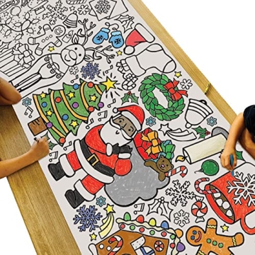 Tiny Expressions Christmas Giant Coloring Tablecloth for Kids