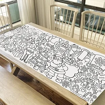 Tiny Expressions Christmas Giant Coloring Tablecloth for Kids