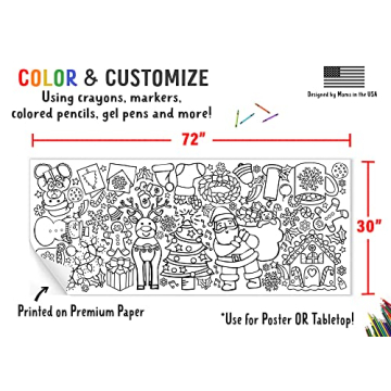 Tiny Expressions Christmas Giant Coloring Tablecloth for Kids
