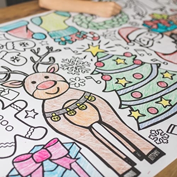Tiny Expressions Christmas Giant Coloring Tablecloth for Kids