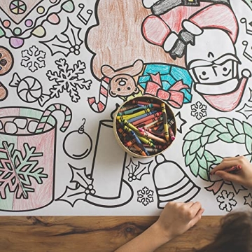 Tiny Expressions Christmas Giant Coloring Tablecloth for Kids