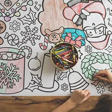 Tiny Expressions Christmas Giant Coloring Tablecloth for Kids