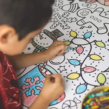 Tiny Expressions Christmas Giant Coloring Tablecloth for Kids