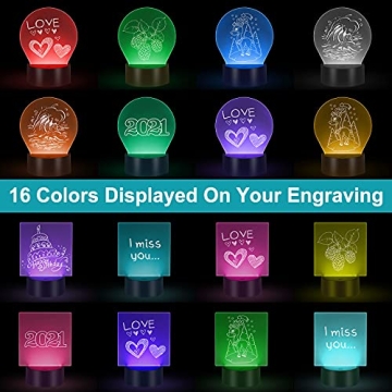 EEEKit 4-Piece Acrylic Light Base Set for DIY Gifts