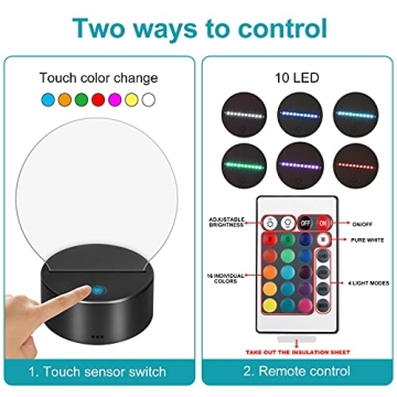 EEEKit 4-Piece Acrylic Light Base Set for DIY Gifts