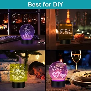 EEEKit 4-Piece Acrylic Light Base Set for DIY Gifts