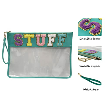 HAIBOLAN Clear Monogram Travel Pouch - Fashionable Clutch