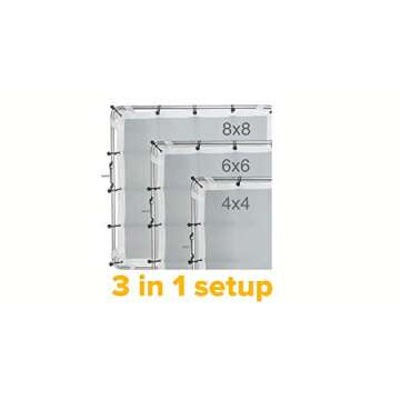 Glide Gear BFS 100 Butterfly Scrim Diffuser – Modular 4x4ft, 6x6ft, 8x8ft Light Diffuser with Quick Assembly, 3 Nylon Silk Scrims, Aluminum Frame, and C-Stand Pole Clamps for Photography & Video