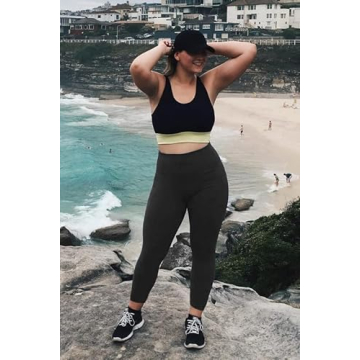 High Waisted Leggings for Women-Womens Black Seamless Workout Leggings Running Tummy Control Yoga Pants(S-M)