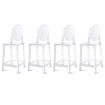 Clear Modern Ghost Bar Stools Set of Four Stylish Seating
