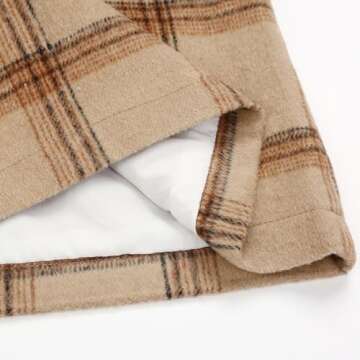 Khaki Skirts for Women High Waisted Fall Winter Pencil Bodycon Short Flannel Tweed Wool Plaid Mini Skirts Dresses Business Work Casual Outfits Clothes(Khaki 01, XS)