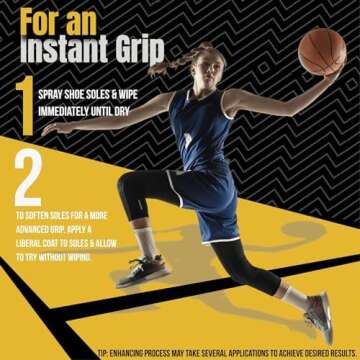 Performance Grip Spray for Basketball Shoes – Shoe Sole Protector Boosts Traction, Cleans & Refreshes Shoe Soles – Shoe Cleaner for Sport Shoes (8 Oz)
