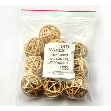 Ougual Set of 10pcs Wicker Rattan Balls Table Wedding Party Christmas Decoration (Diameter 1.6 Inch, Natural Color)
