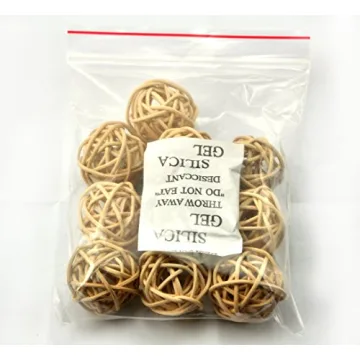 Ougual Set of 10pcs Wicker Rattan Balls Table Wedding Party Christmas Decoration (Diameter 1.6 Inch, Natural Color)