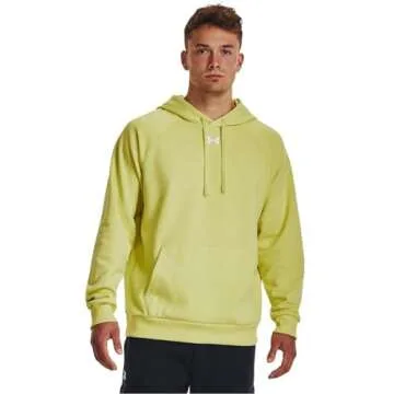 Under Armour Men's Rival Fleece Hoodie in Lime Yellow