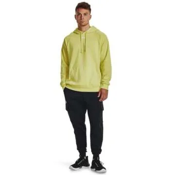 Under Armour Men's Rival Fleece Hoodie in Lime Yellow