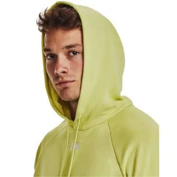 Under Armour Men's Rival Fleece Hoodie in Lime Yellow