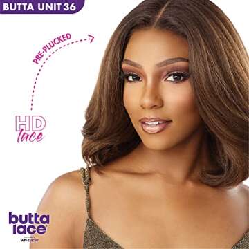 Sensationnel Butta lace wigs - unit 37 extra wide 5 inch deep parting synthetic preplucked hairline glueless lacefront (CH27)
