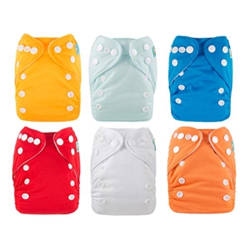 ALVABABY 6pcs Baby Cloth Diapers for Under 12lbs - Eco-Friendly & Leak-Proof