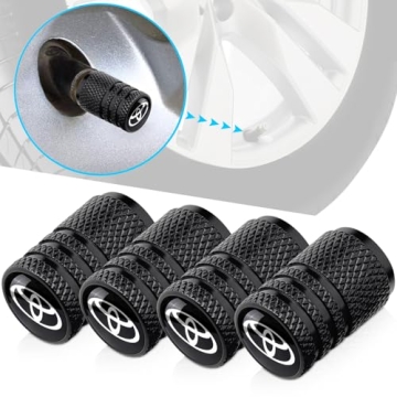 Stylish Tire Valve Stem Caps for Toyota Models - 4 Pcs Set