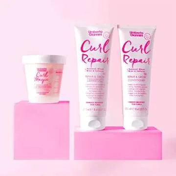 Umberto Giannini Curl Repair Conditioner, Vegan & Cruelty Free Repair & Growth Formula with Seaweed, Wheat Bran & Caffeine, 250 ml