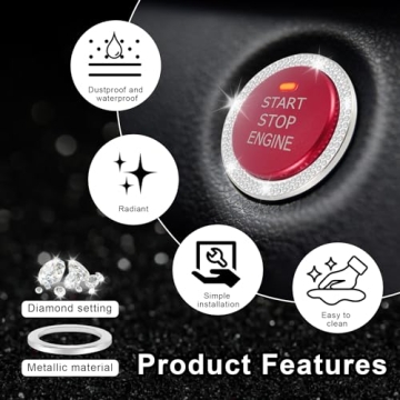 LivTee Crystal Decoration Rings for Car Interior Style